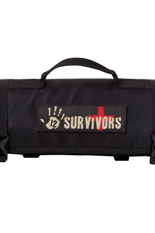 12 Survivors First Aid Rollup Kit Black