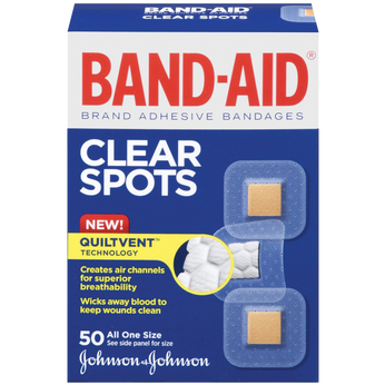 Band-Aid Brand Adhesive Bandages Clear Spots 50 Count