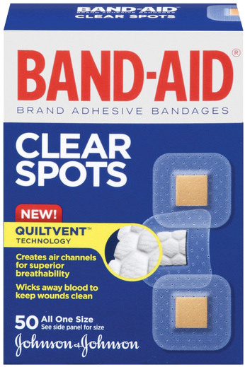 Band-Aid Brand Adhesive Bandages Clear Spots 50 Count