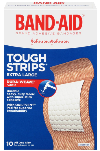 Band-Aid Brand Adhesive Bandages Extra Large Tough Strips 10 Count
