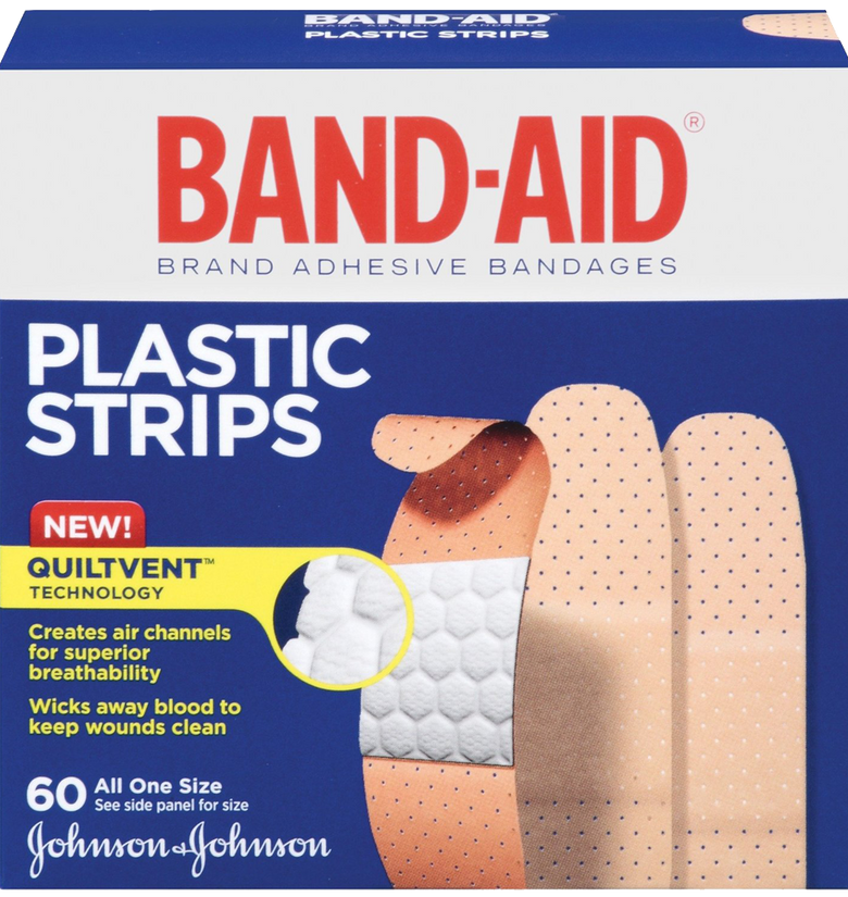 Band-Aid Brand Adhesive Bandages Plastic Strips Assorted 60 Count