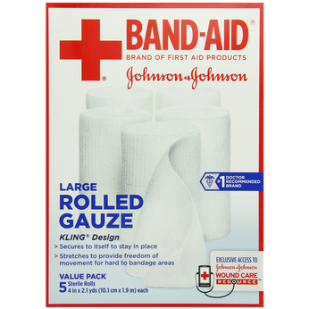 Band-Aid First Aid Covers Kling Large Rolled Gauze 5 Count