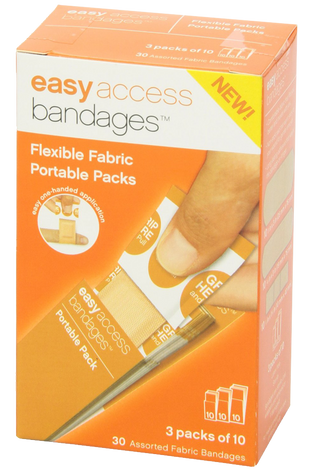 Easy Care Easy Access Bandage Fabric Assorted Large Medium and Junior 30 Count