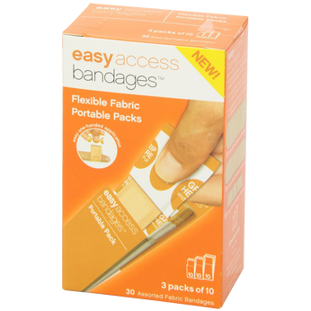 Easy Care Easy Access Bandage Fabric Assorted Large Medium and Junior 30 Count