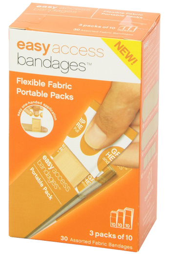 Easy Care Easy Access Bandage Fabric Assorted Large Medium and Junior 30 Count